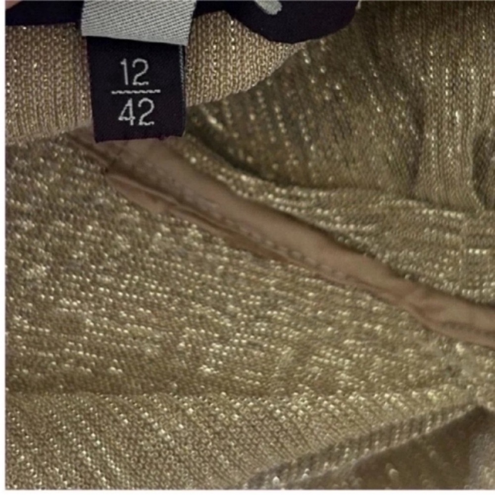 Talbot Runhof Gold Ruched Cocktail Dress - Picture 7 of 10